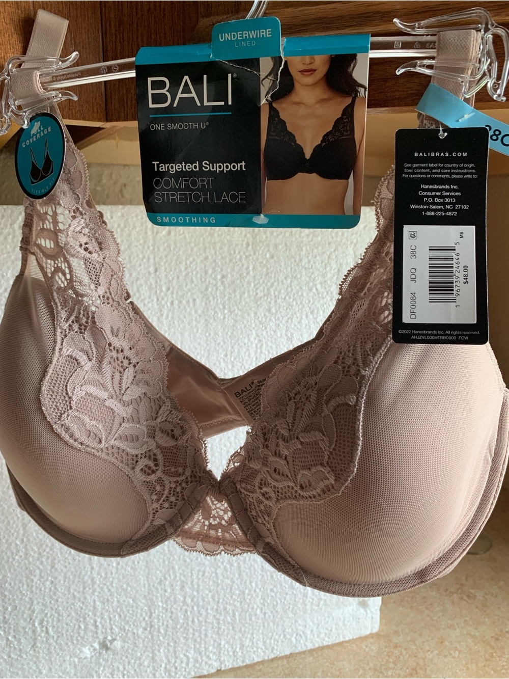 Bali Lace Underwire Smoothing Bra - Taupe